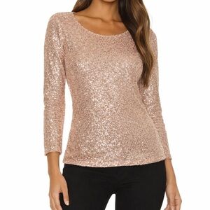 Alice and Olivia size xs sequin 3/4 sleeve top